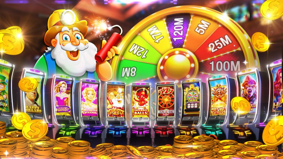 Casinomhub slot oyunu arayüzü — renkli makaralar, bonus çarkı ve altın semboller